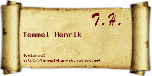 Temmel Henrik névjegykártya